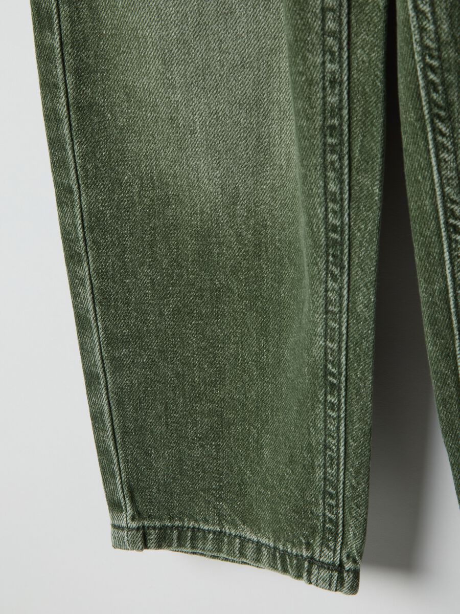 Green pure cotton kids' baggy trousers_3