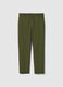 Pantaloni chino in cotone elasticizzato verde regular fit_4