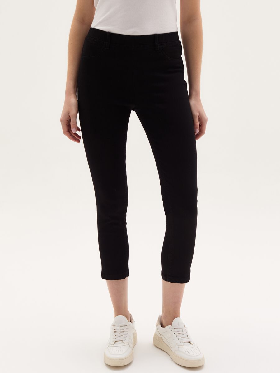 Skinny-fit crop jeggings with splits_1