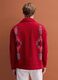 Shacket rossa regular fit con fantasia jacquard_3