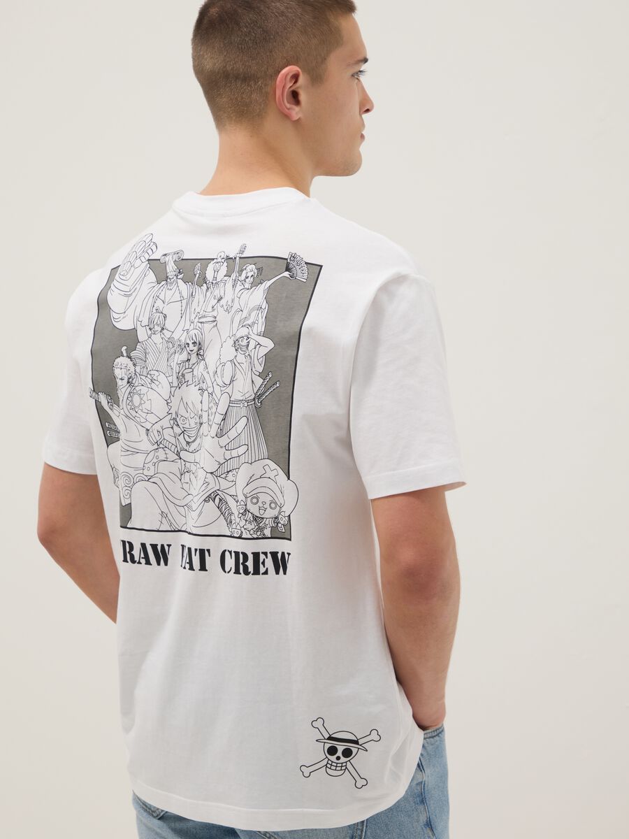 White pure cotton t-shirt regular fit with One Piece logo_1