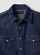 Dark blue pure cotton denim shirt, regular fit_5