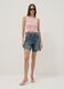 Pink fitted viscose-blend top_1
