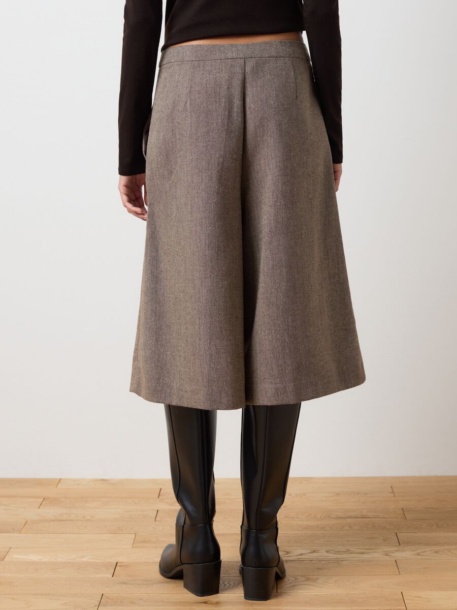Brown Tweed Wool Blend Skirt_2