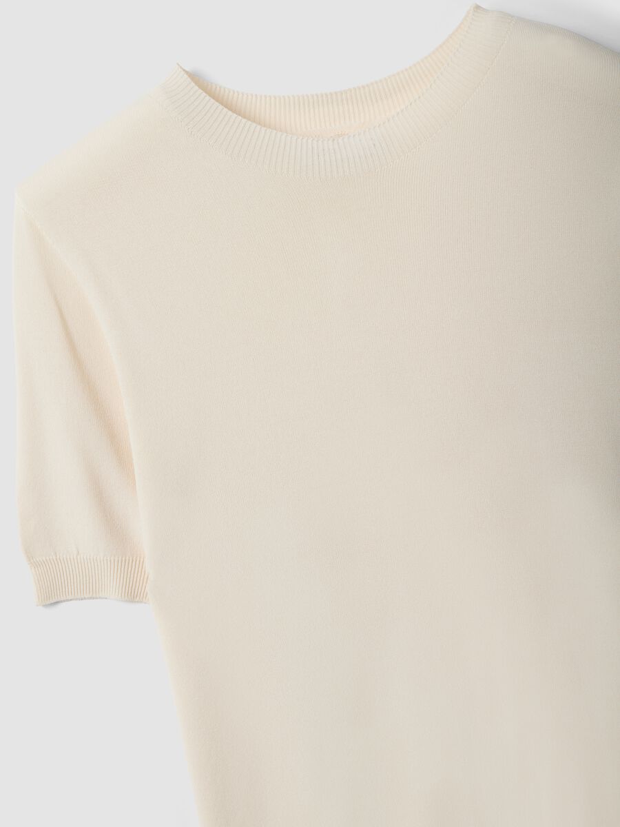 Beige Viscose Blend Regular Fit T-shirt_5