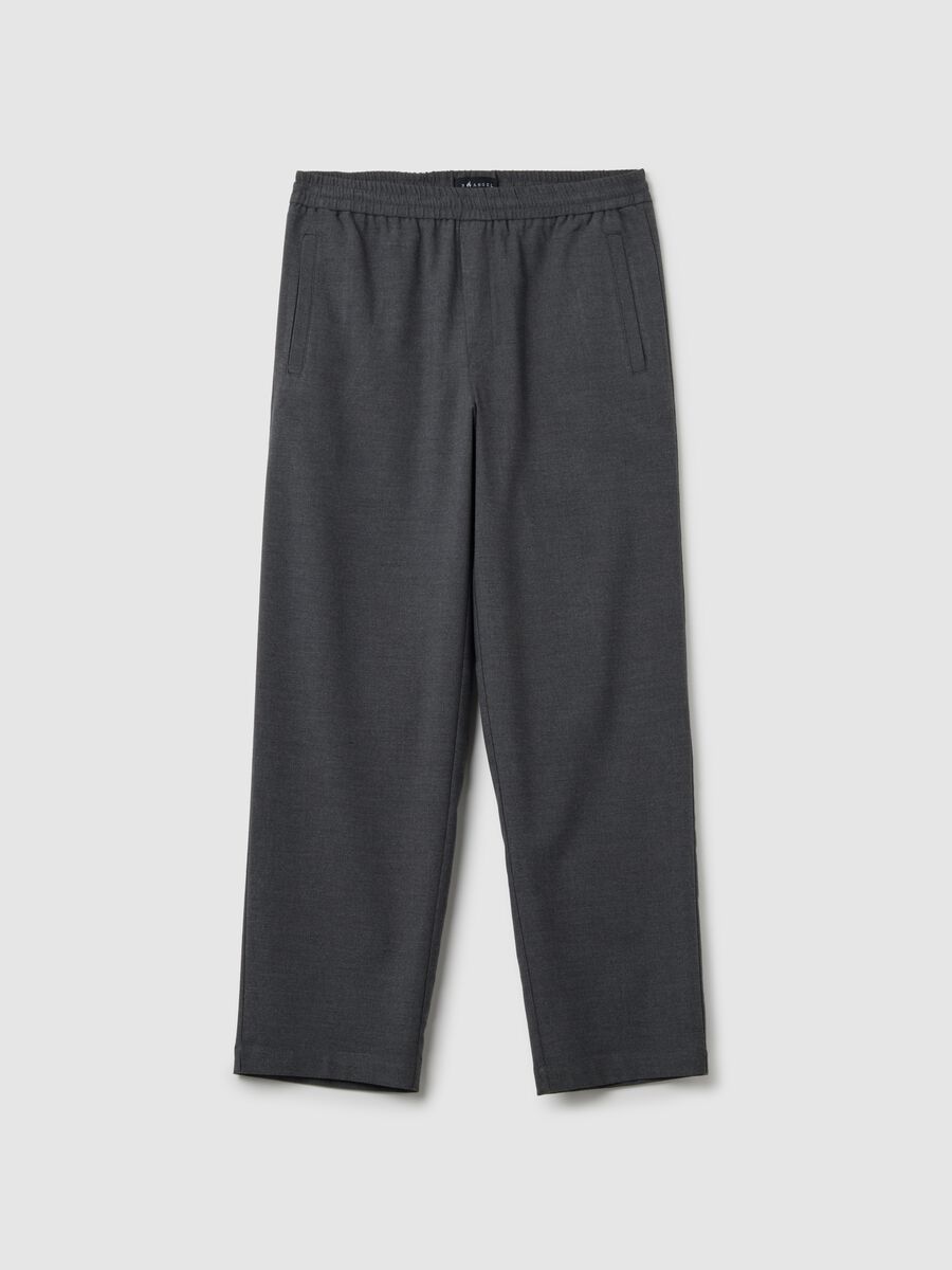 Pantaloni elasticizzati grigi regular fit_0