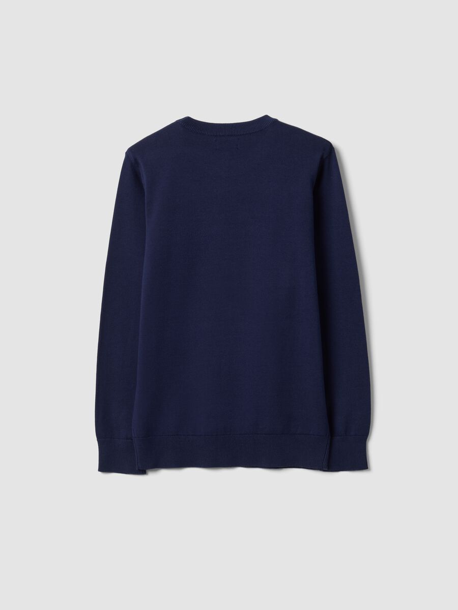 Blue long-sleeve pure cotton regular-fit top for boys_5