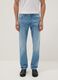 Light blue slim fit stretch cotton denim jeans_1