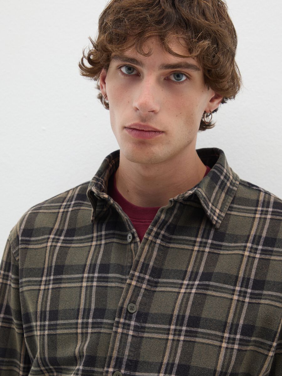 Oversized check pure cotton shirt_2