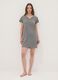 Grey nightdress in organic cotton and viscose blend_0