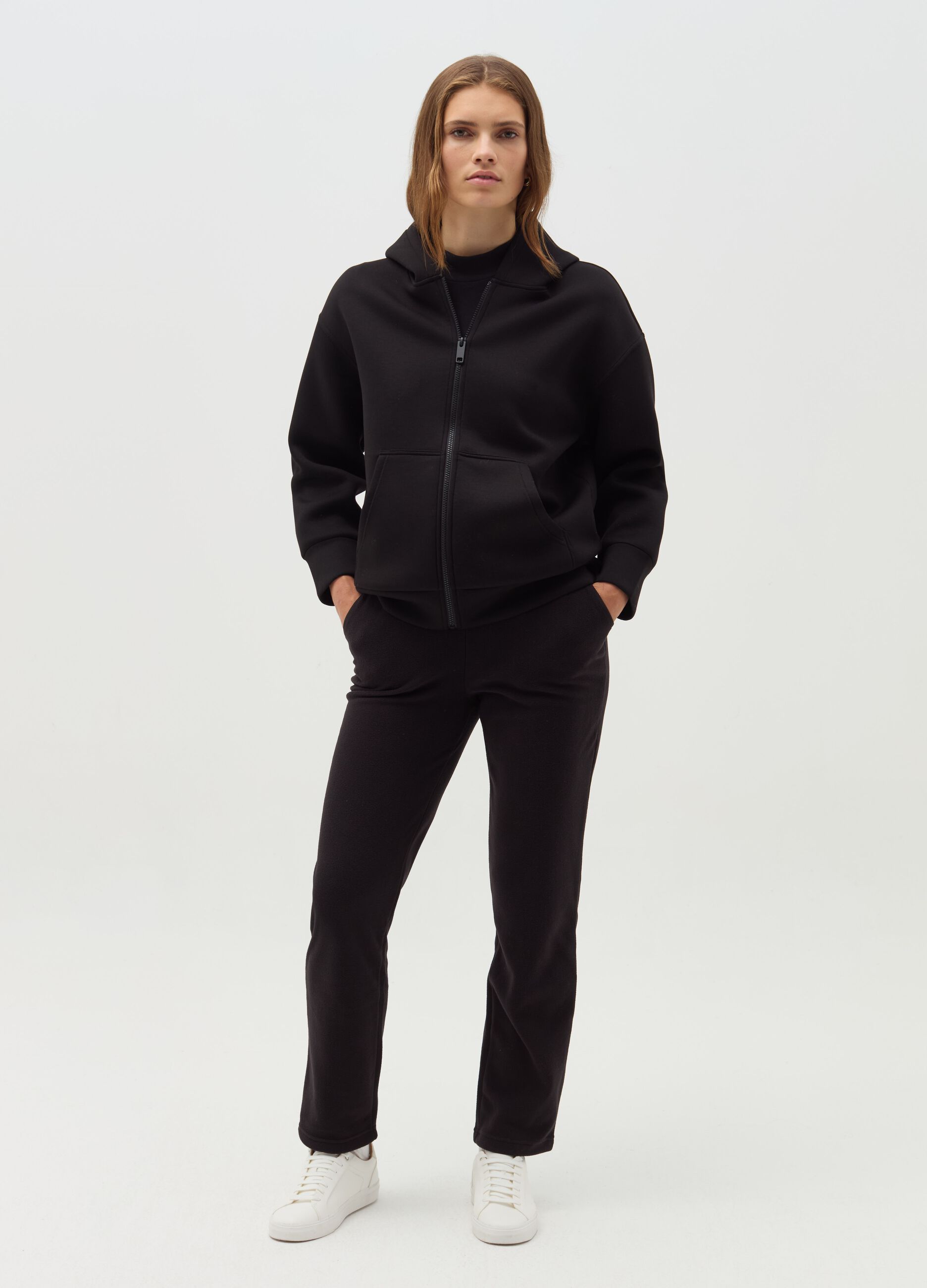 Slim-fit trousers in fleece