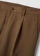 Brown slim fit elegant trousers with elastic waistband_5