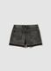 Girls&rsquo; grey pure cotton denim shorts, straight fit_4