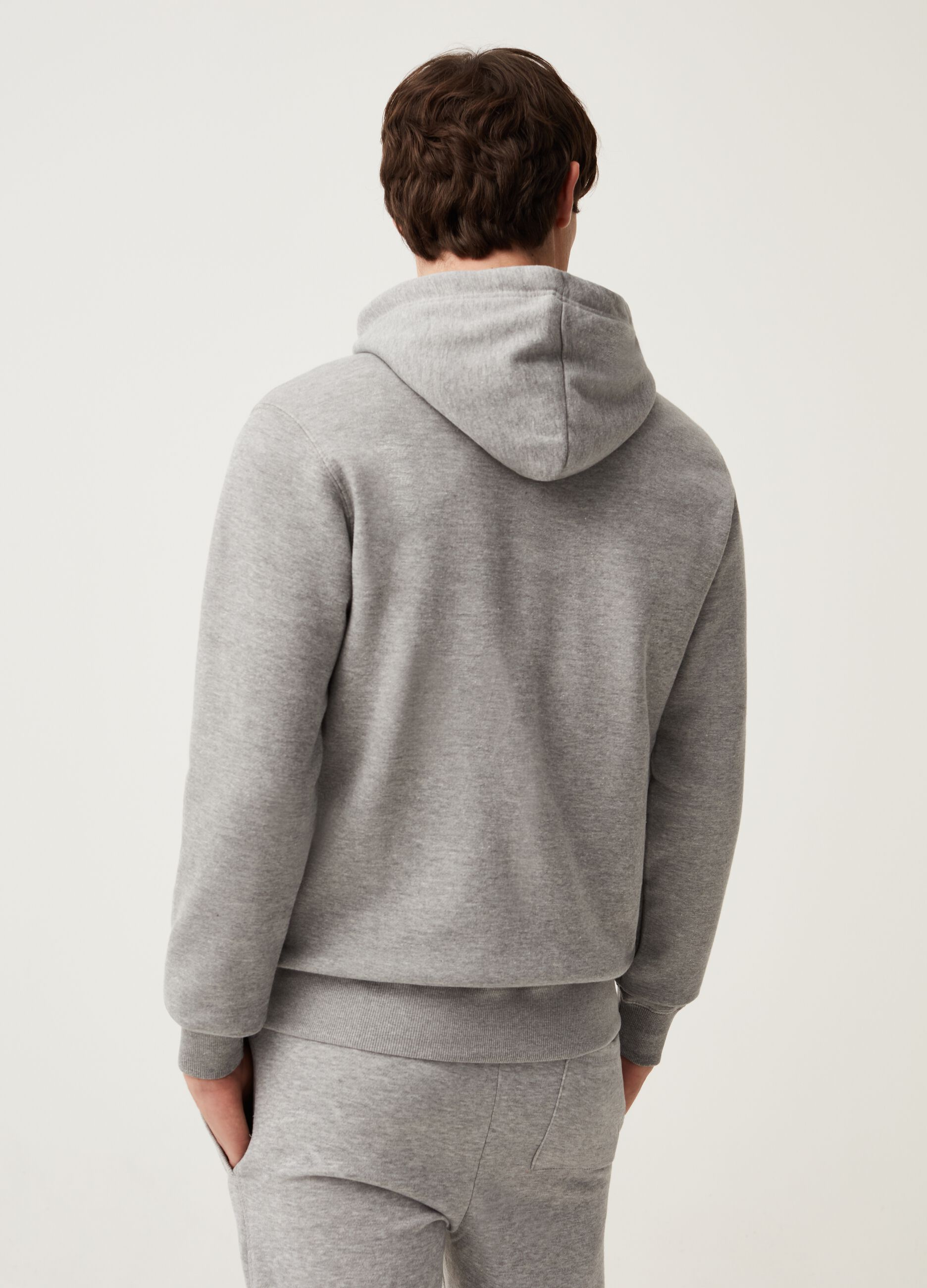 Full-zip plush hoodie with pockets