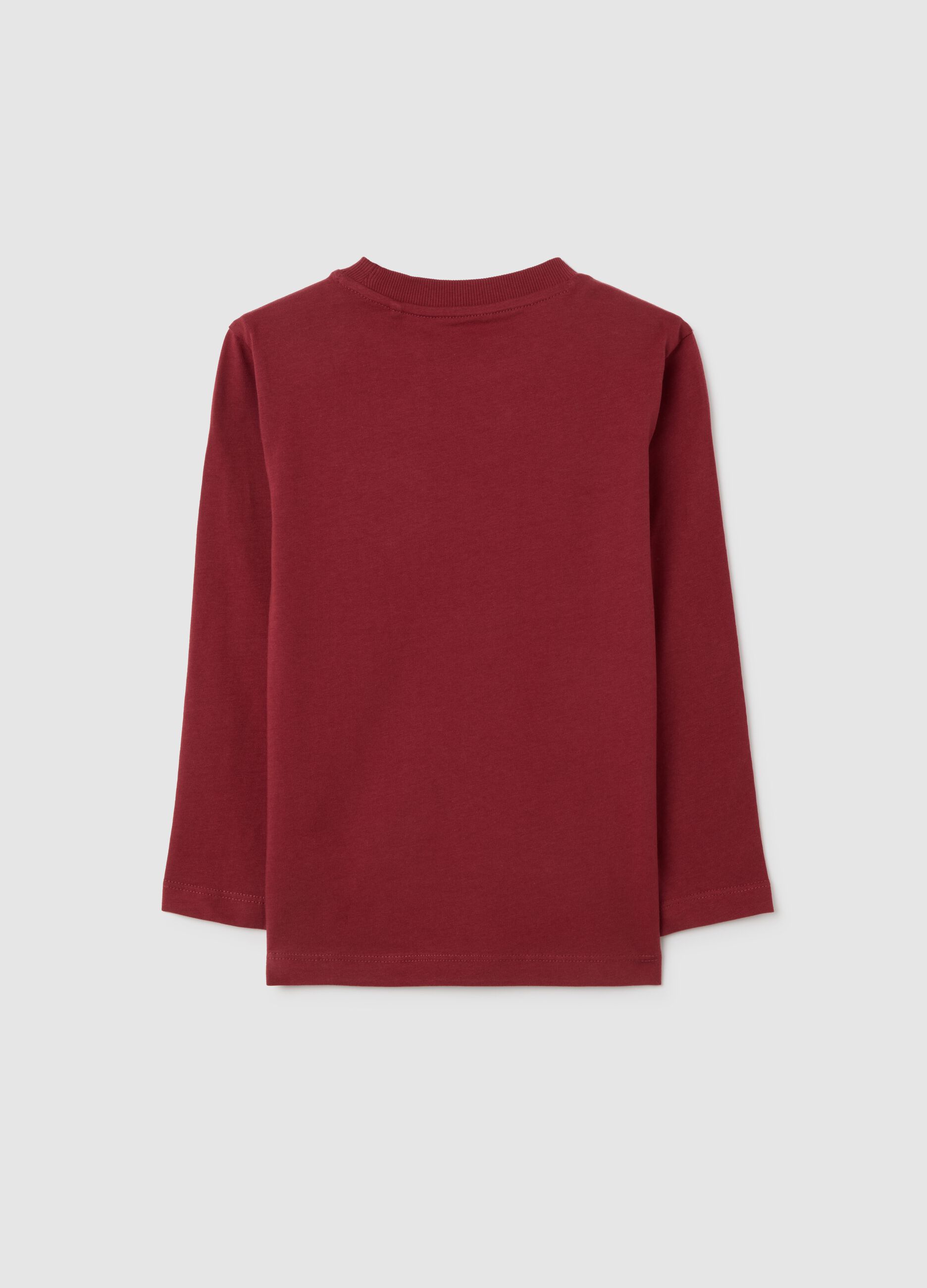 Red cotton blend regular fit child's T-shirt