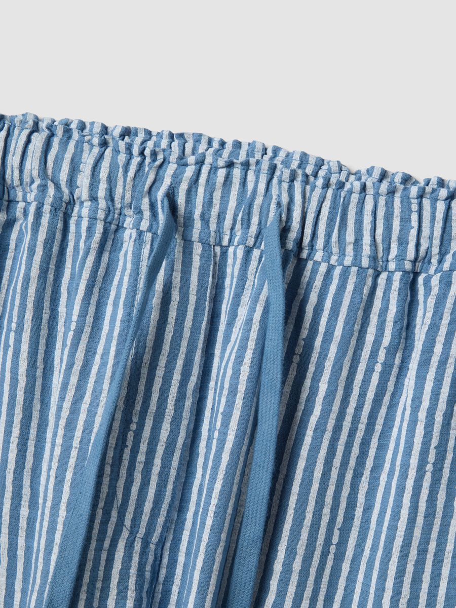 Blue striped pure cotton regular-fit trousers_5