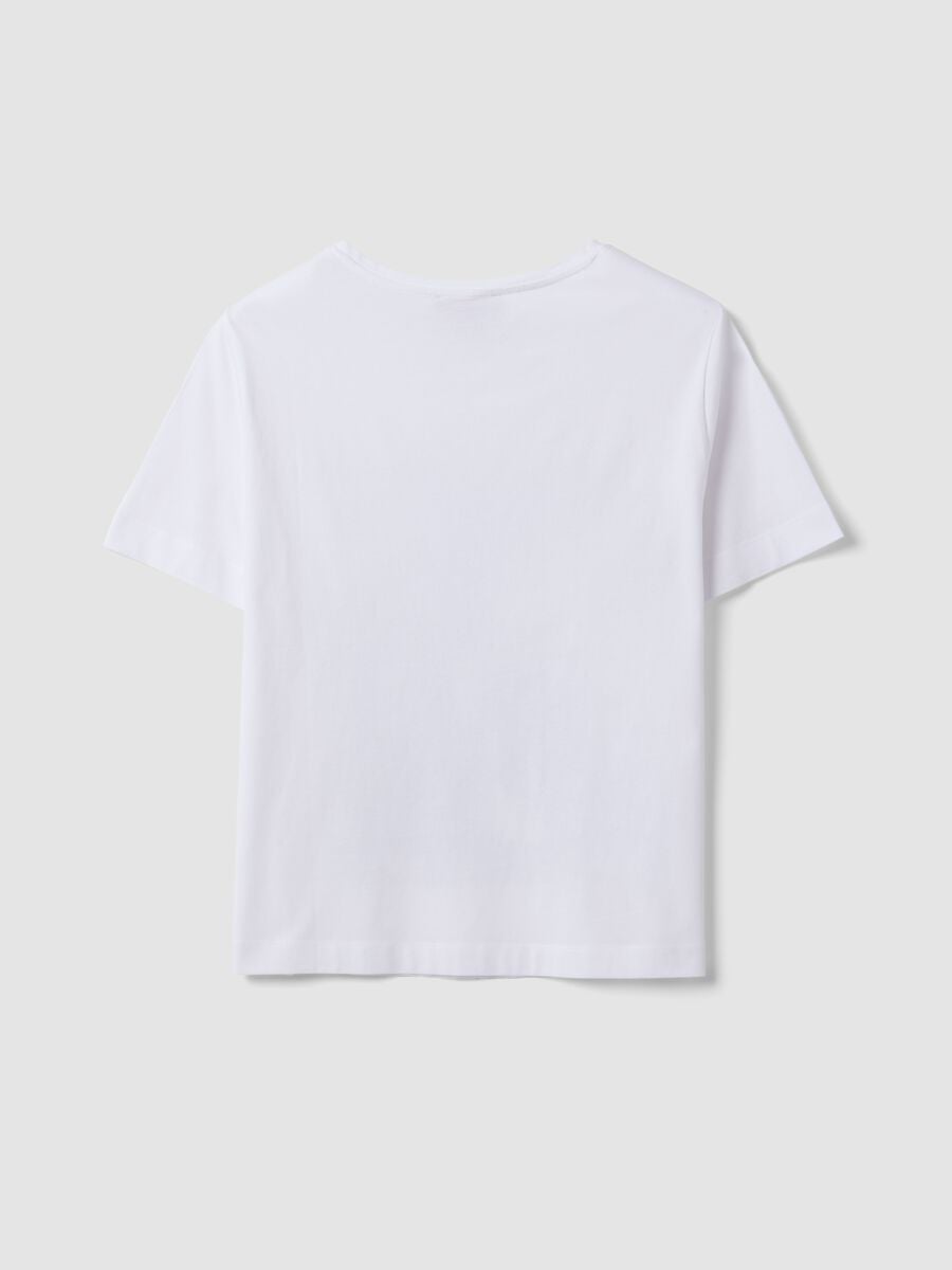 White pure cotton T-shirt with graphic print, regular fit_6