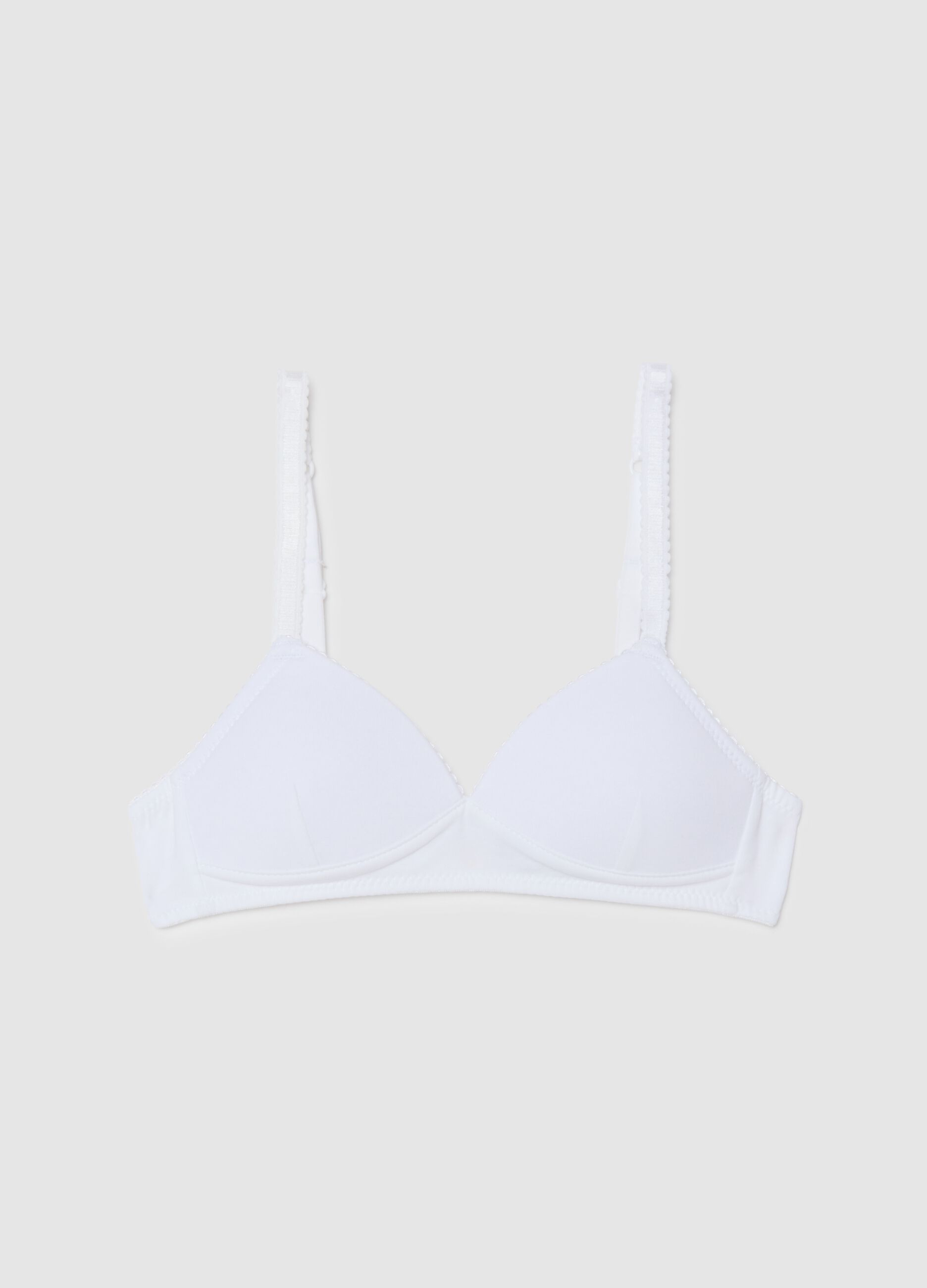 Reggiseno da ragazza in cotone elasticizzato bianco