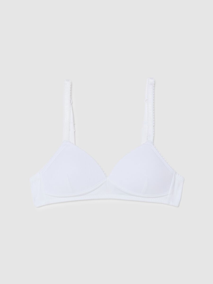 Girls' Stretch Cotton Bra in White_0