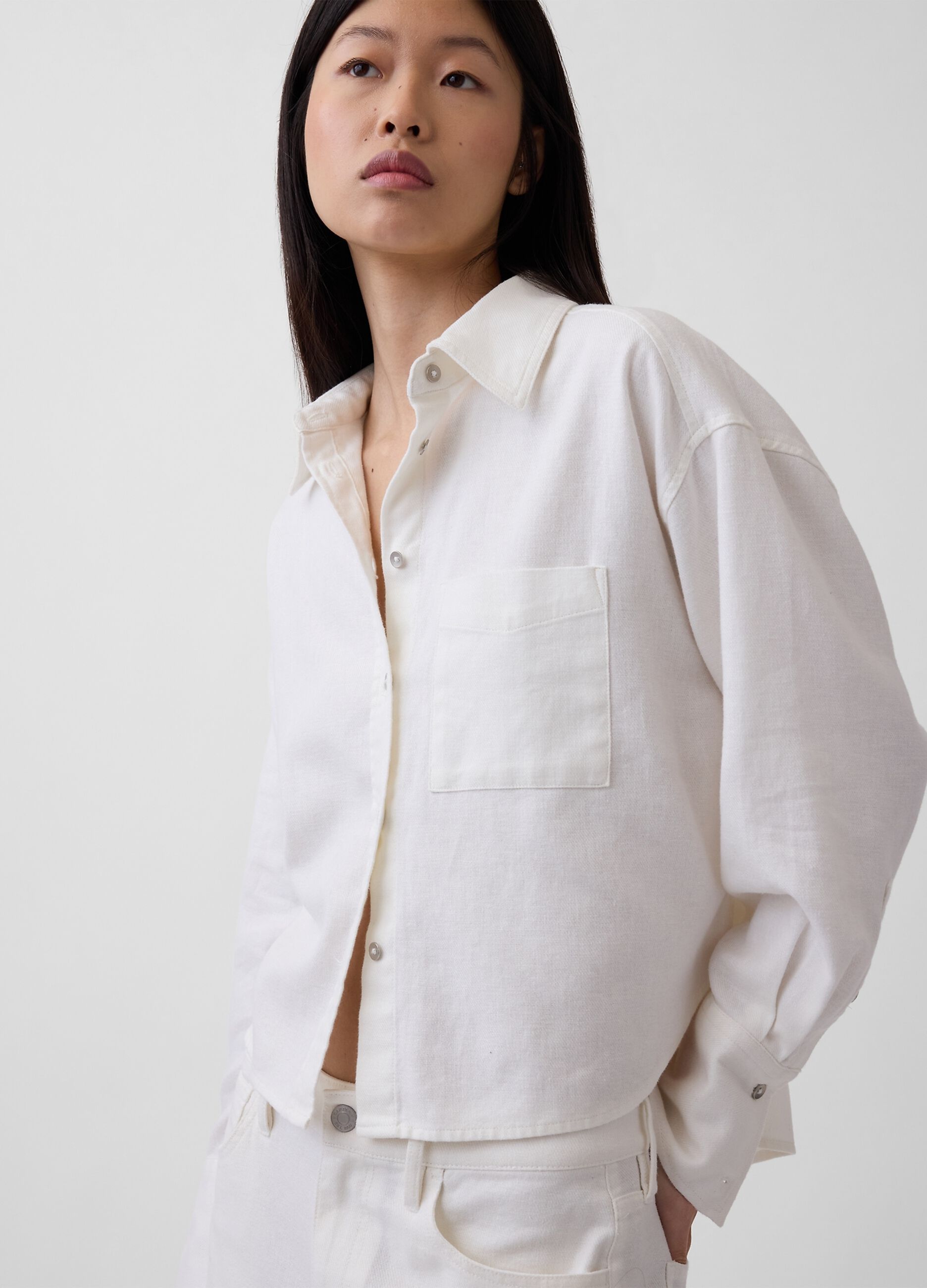 Pure cotton shirt with patch pocket