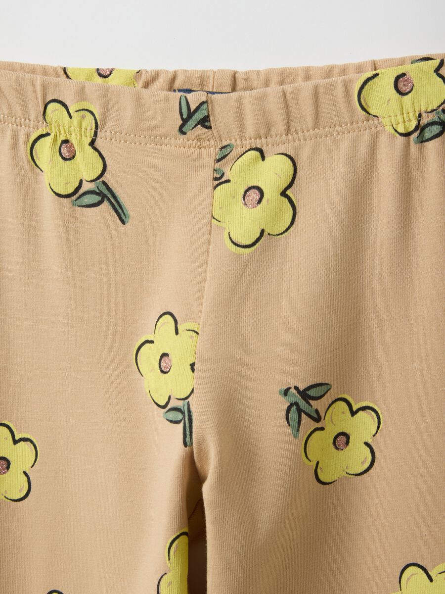 Girls' multicolour stretchy cotton skinny fit leggings with prints_2