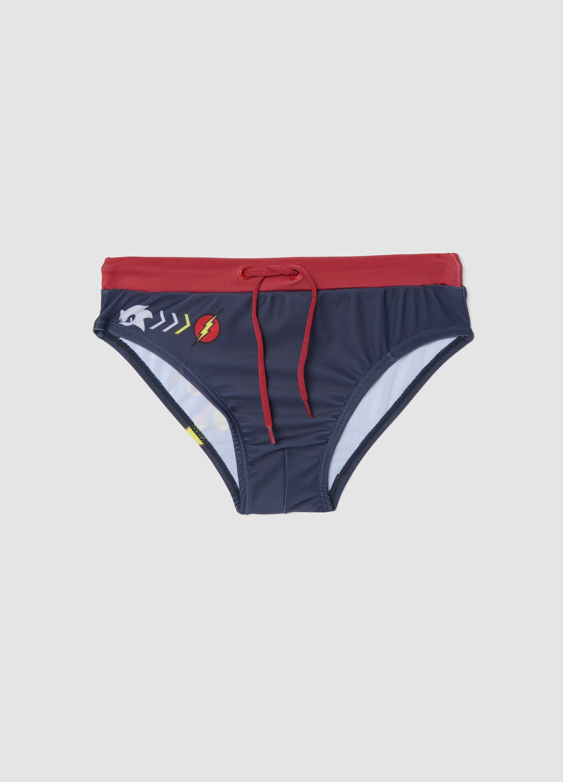 Blue stretchy swim briefs
