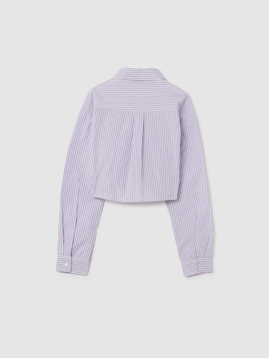 Camicia crop da ragazza in misto cotone multicolor regular fit_4