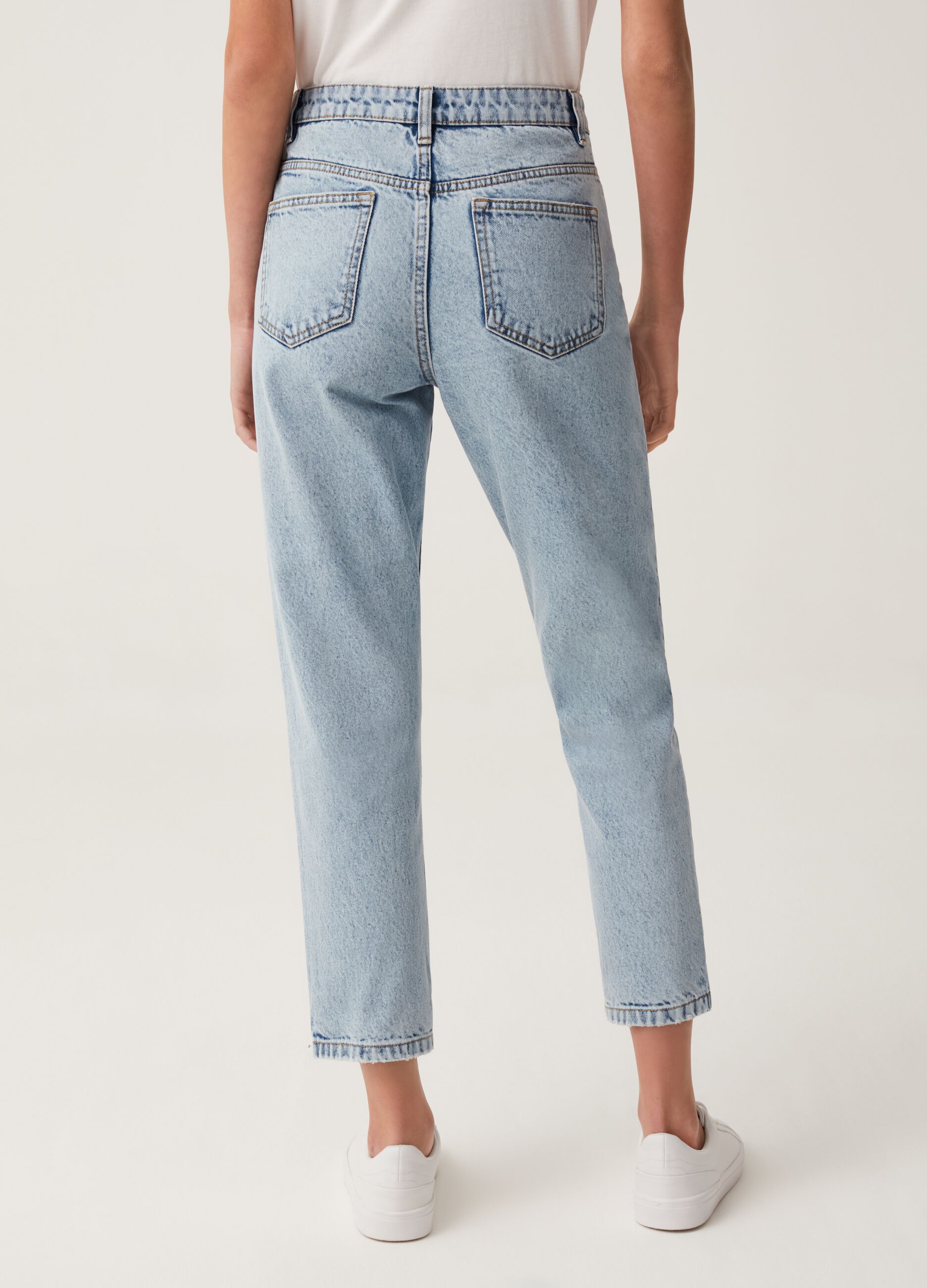 Cotton mum-fit jeans