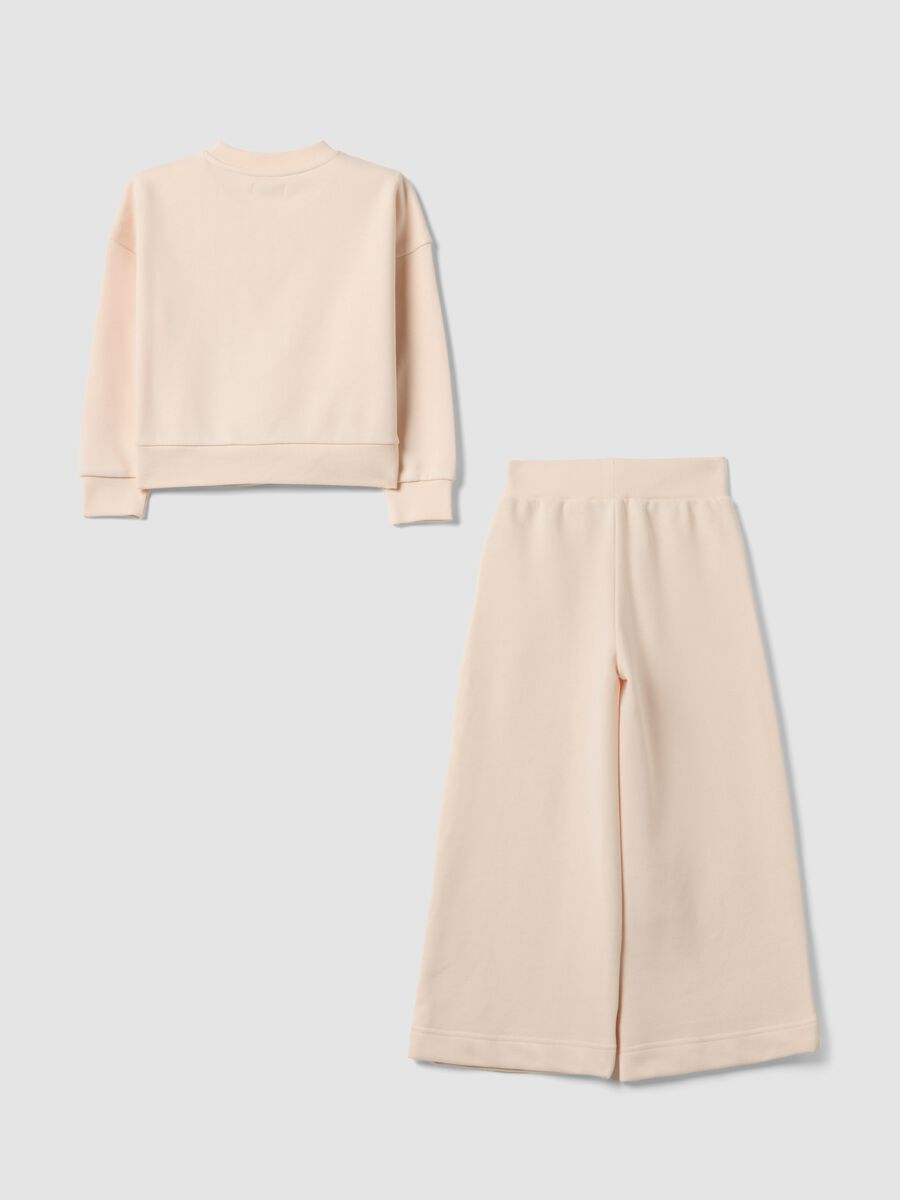 Beige cotton-blend jogging set_1