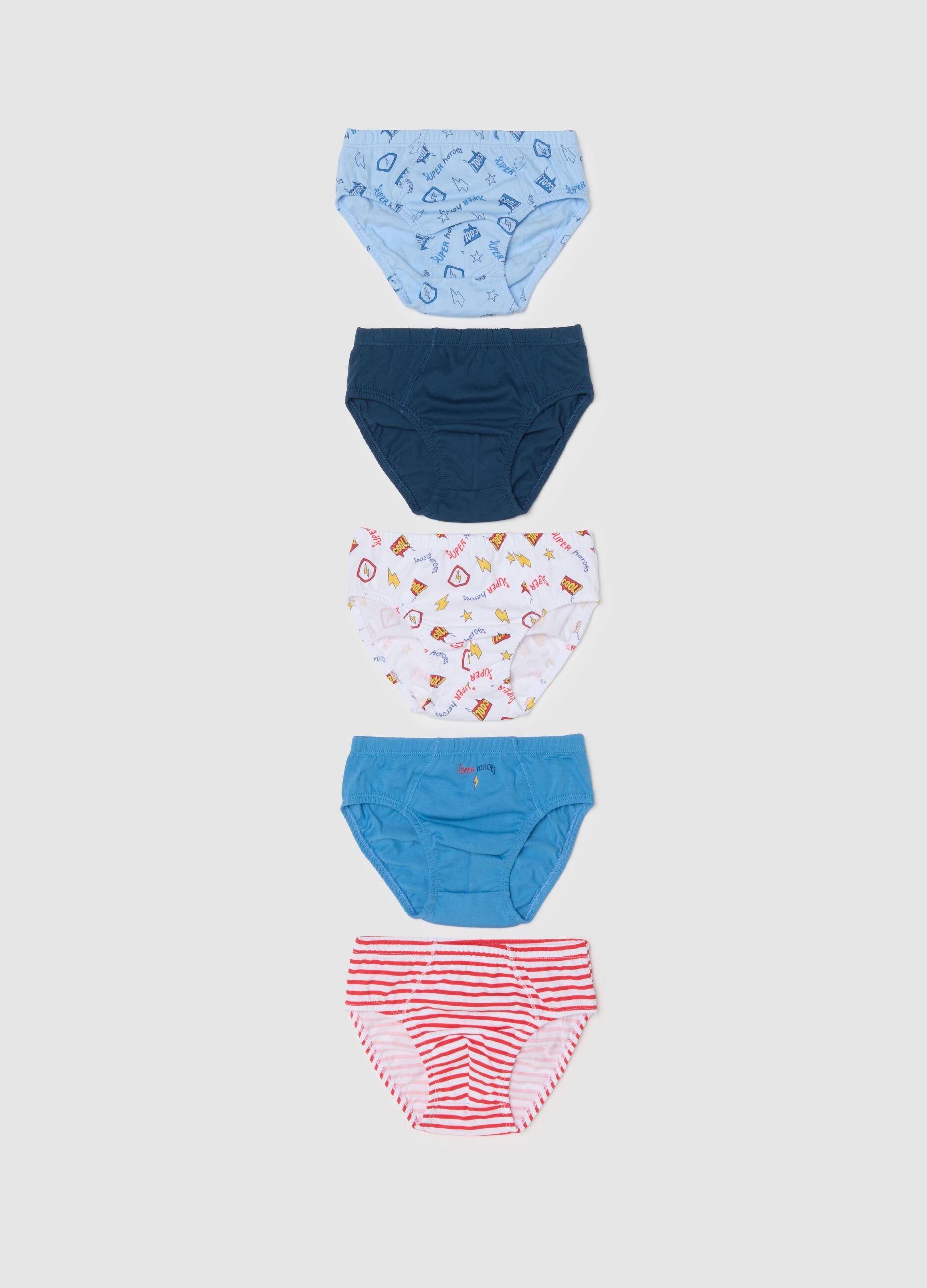 Multipack slip multicolor da bambino in puro cotone regular fit