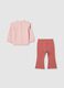 Pink stretch cotton set for girls_1
