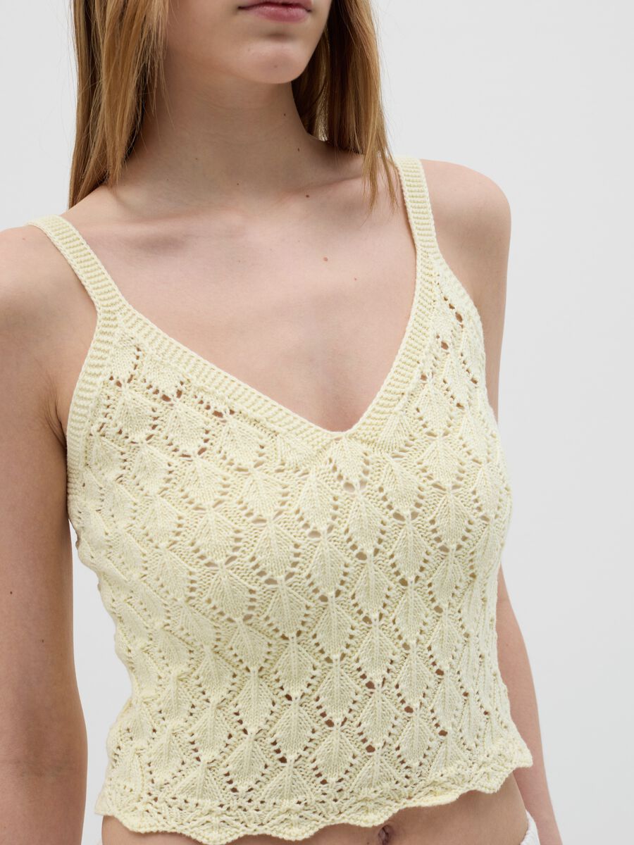 Short Beige Cotton Tank Top_2