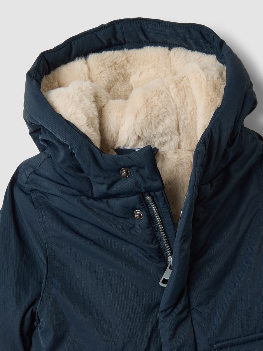 Blue padded hooded jacket_2