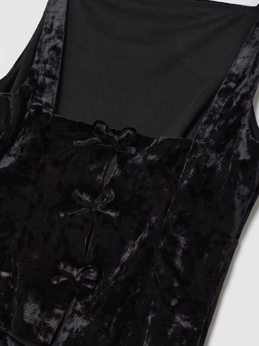 Canotta in velour nero regular fit_5