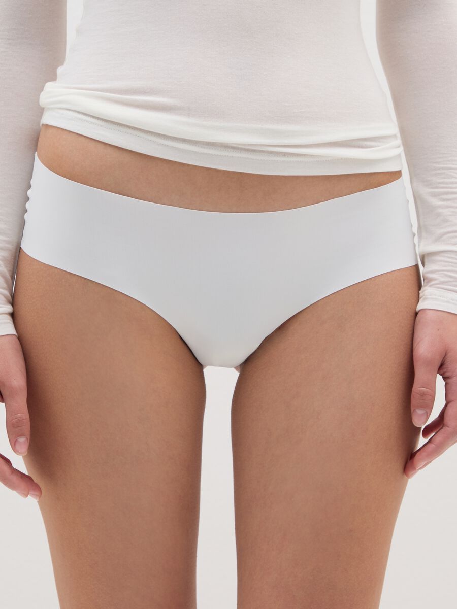 Culotte in tessuto elasticizzato bianco_1