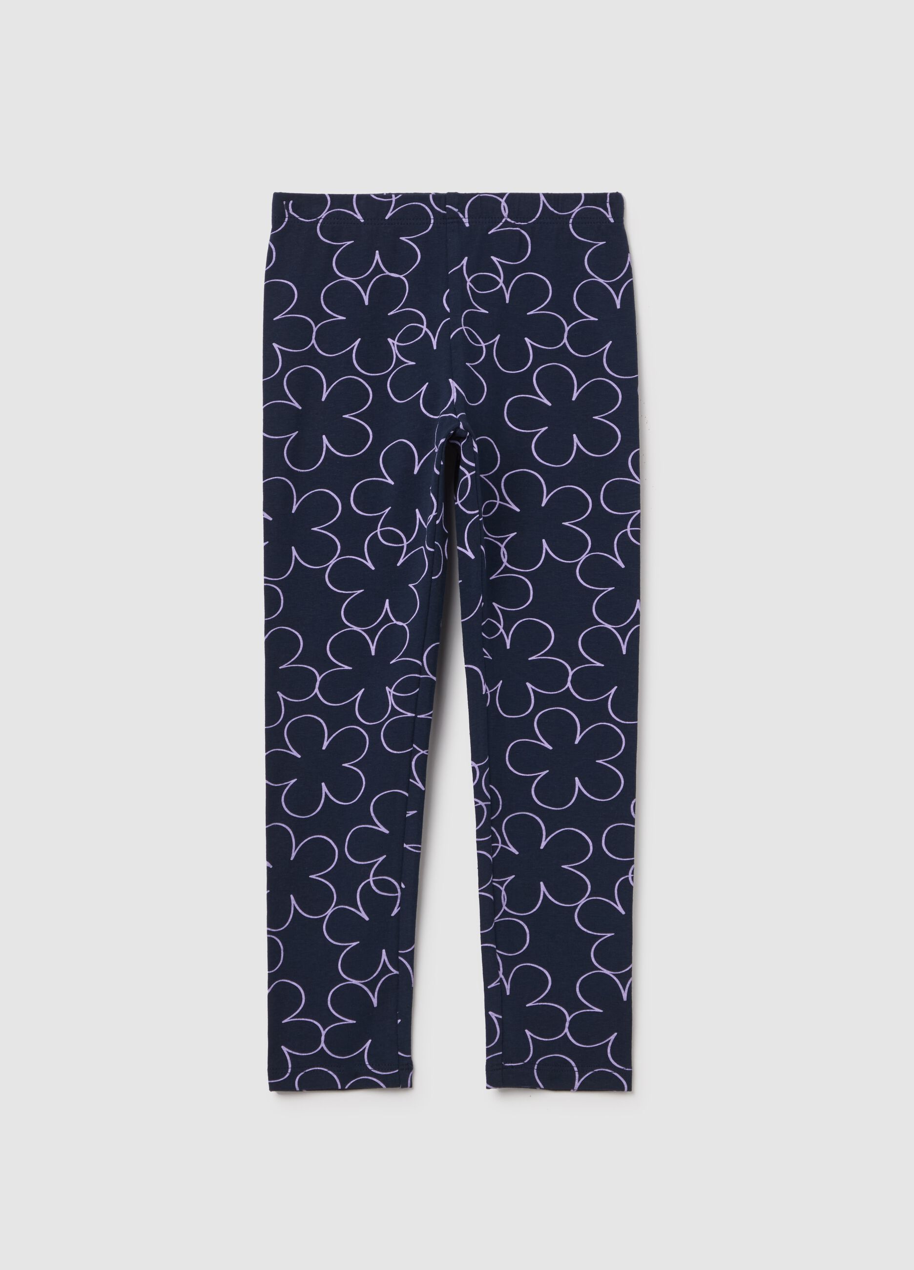 Printed stretch cotton leggings