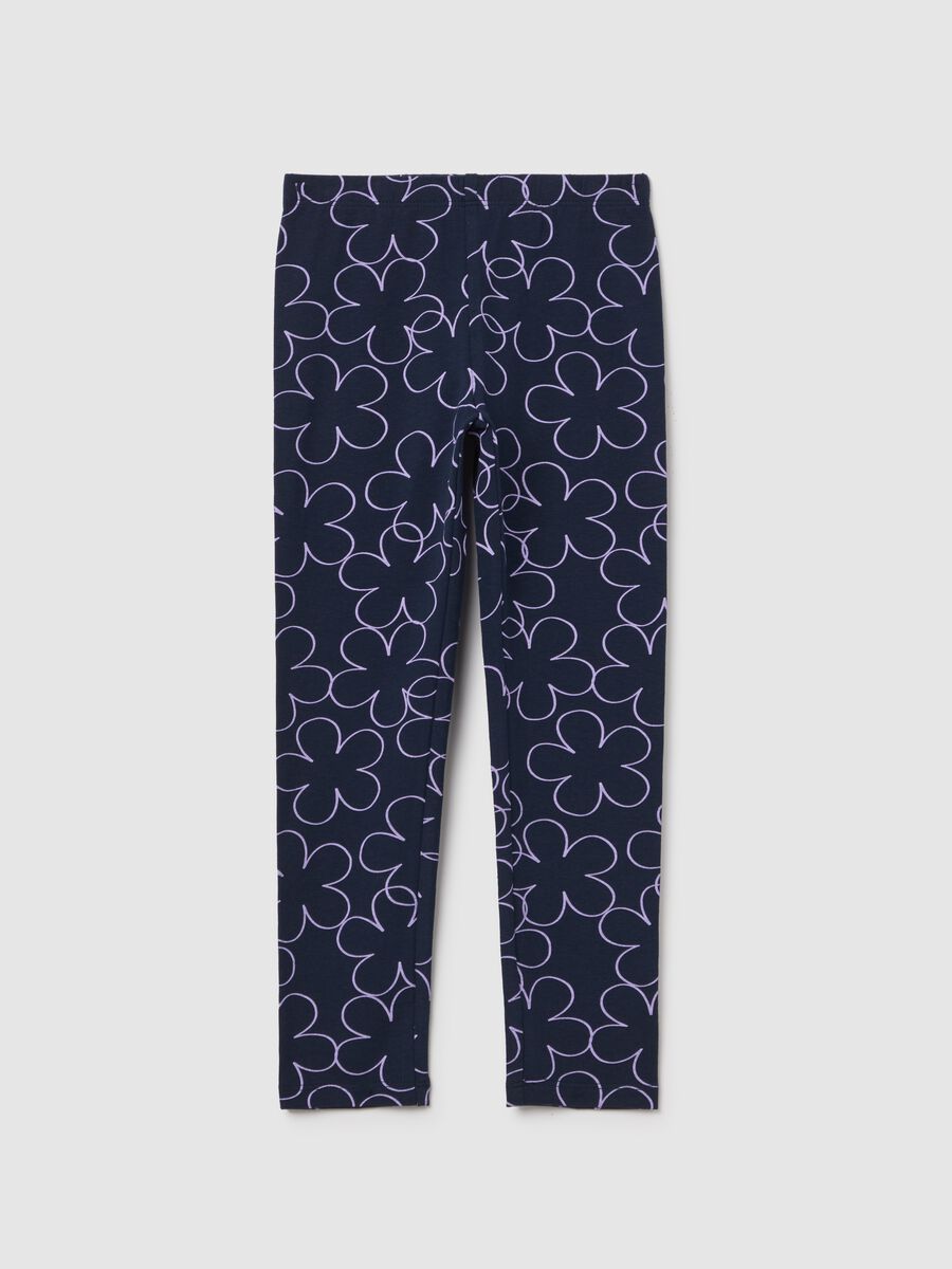 Printed stretch cotton leggings_0