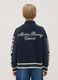Blue zip-up cardigan with racing embroidery_2