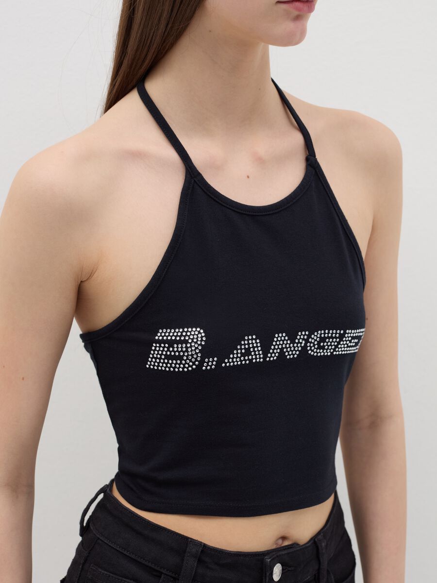 B.ANGEL X THE SEA BEYOND cropped tank top with diamantés_2