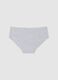 Grey stretch cotton regular fit girl's briefs_1