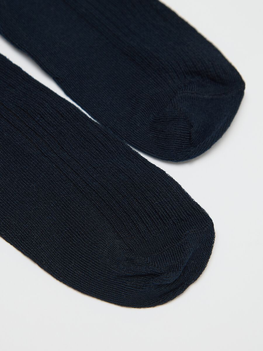 Three-pair pack ribbed blue midi socks_1