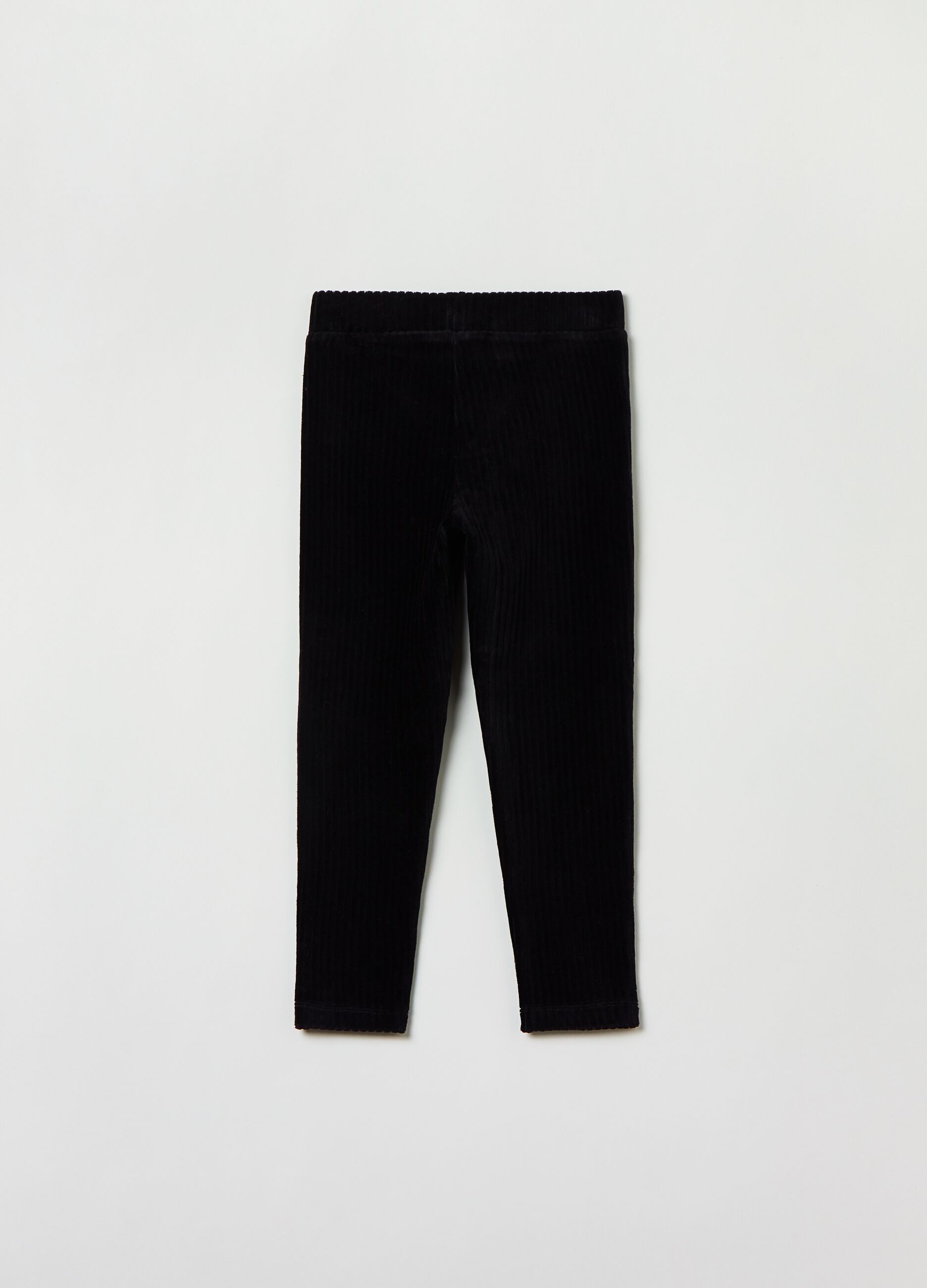 Leggings in velour a coste Nero OVS KIDS da Bambina OVS