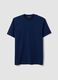 Blue Supima cotton crew-neck T-shirt, regular fit_0