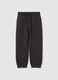 Kids' black pure cotton regular fit joggers_0