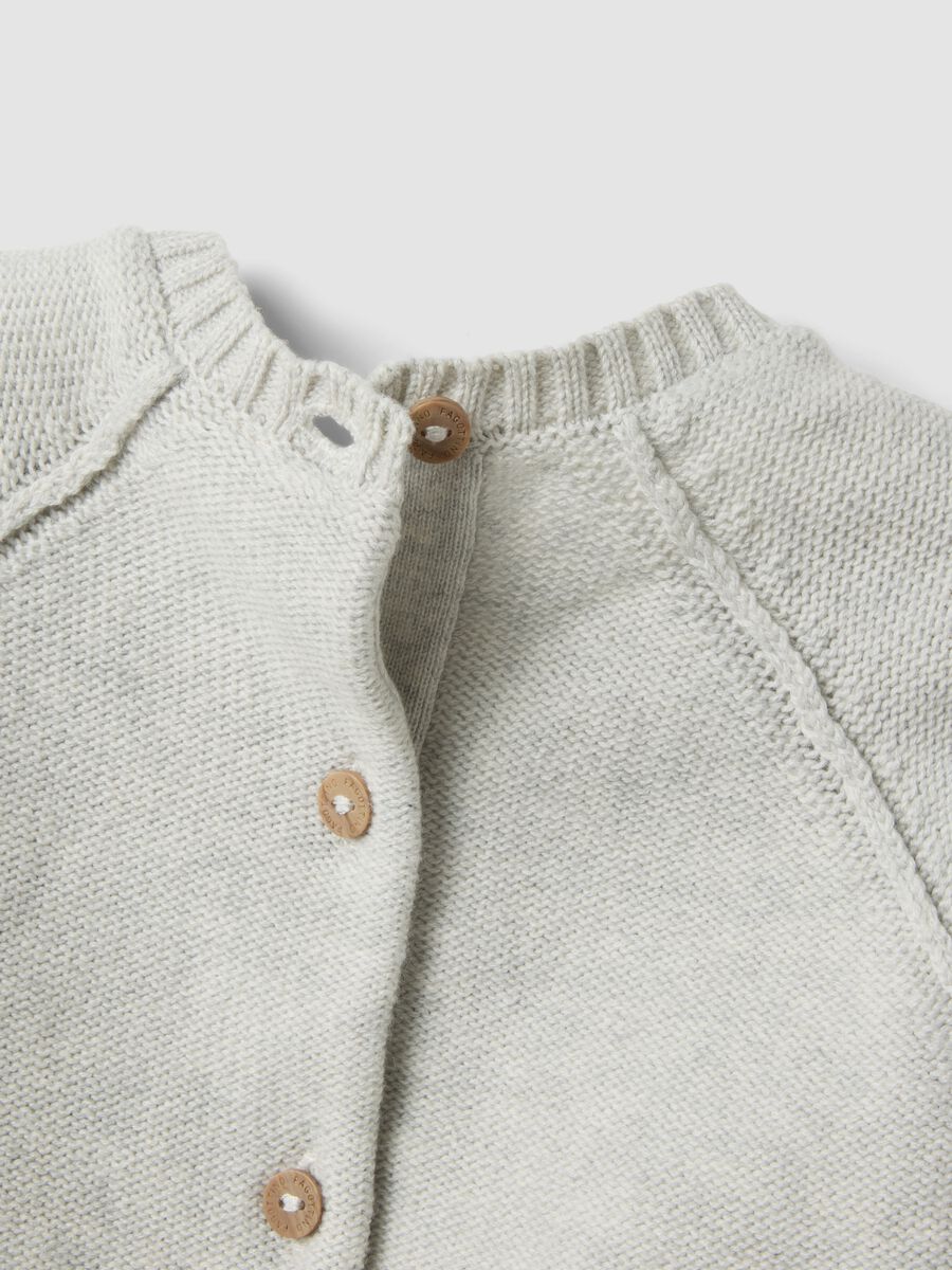 Completo grigio in maglia di puro cotone organico per neonati_2