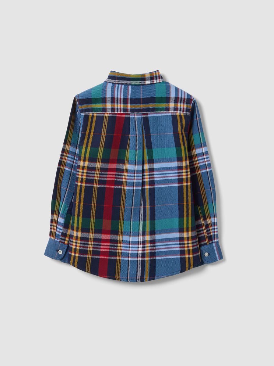 Camicia multicolor in puro cotone a quadri con collo classico button-down_4
