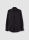Black slim-fit stretch cotton poplin shirt_0