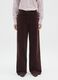 Regular fit brown cotton and velvet trousers_1