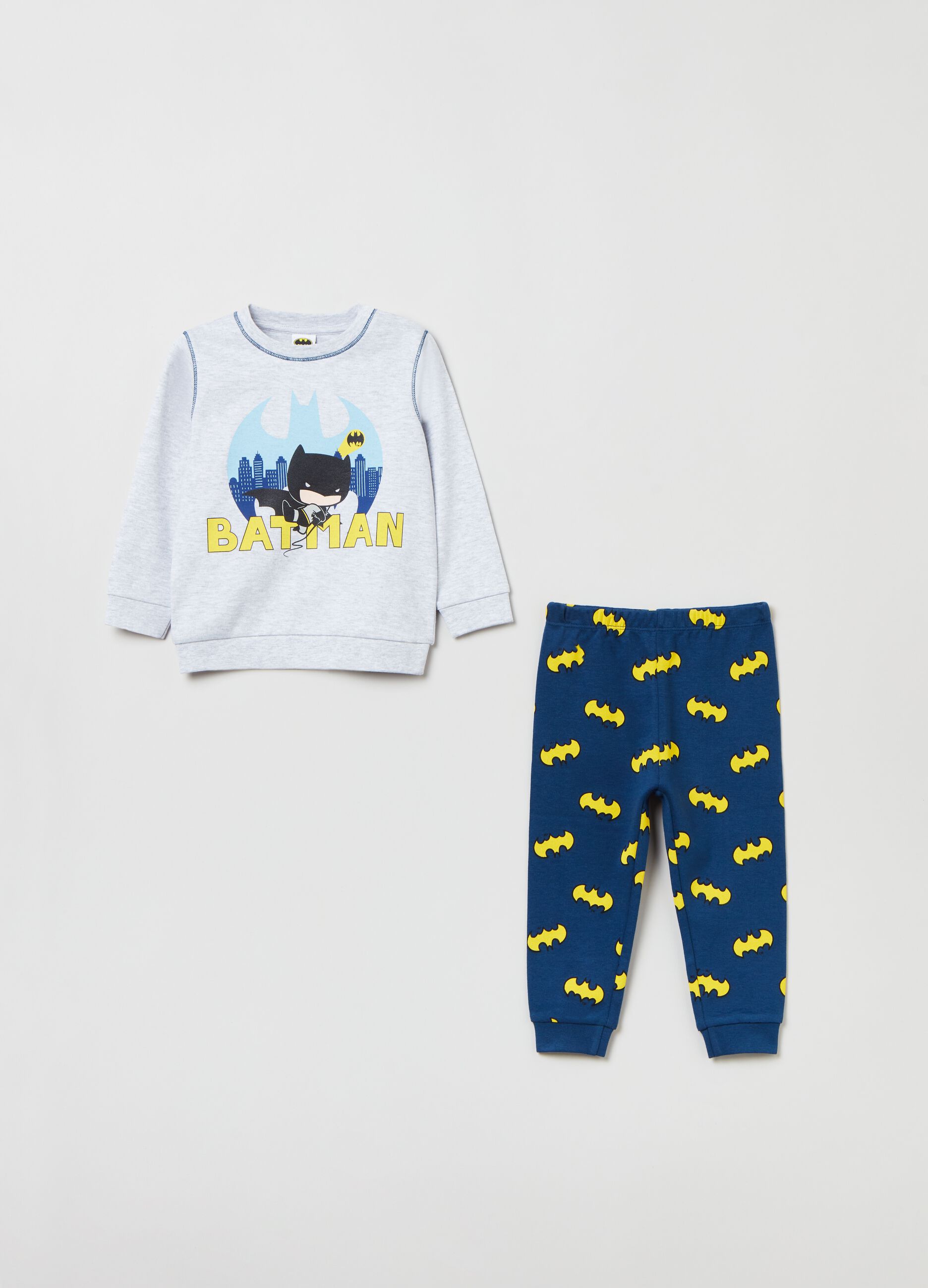 Pigiama lungo in cotone stampa The Batman_0