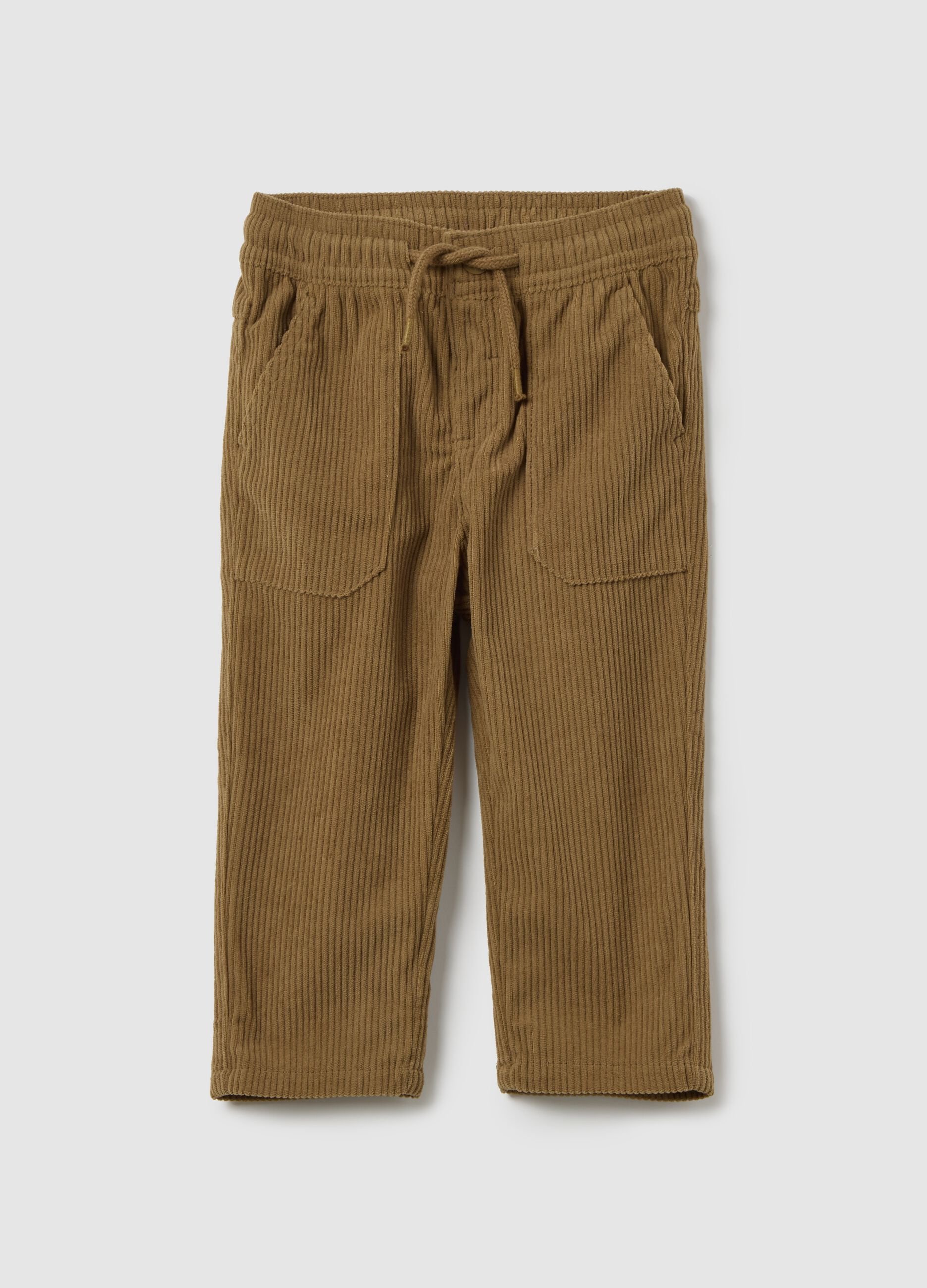 Brown newborn trousers regular fit